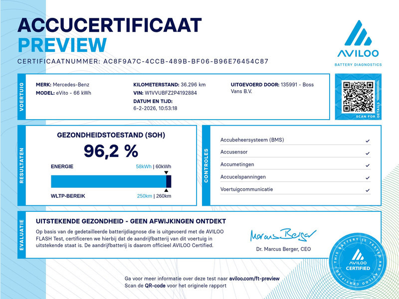 Mercedes-Benz eVito 112 66kWh 280km WLTP 96% (SOH) 80KW Snelladen Climate Control Cruise Control Stoelverwarming Apple Carplay Parkeersensoren Voor en Achter - Small van, Electric van: picture 2 Mercedes-Benz eVito 112 66kWh 280km WLTP 96% (SOH) 80KW Snelladen Climate Control Cruise Control Stoelverwarming Apple Carplay Parkeersensoren Voor en Achter - Small van, Electric van: picture 2