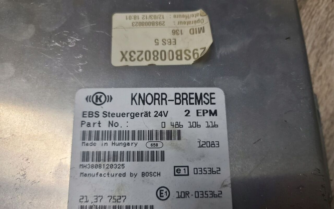 KNORR-BREMSE STEROWNIK KASETA EBS RENAULT MIDLUM DXI VOLVO FL FE - Electrical system for Truck: picture 2 KNORR-BREMSE STEROWNIK KASETA EBS RENAULT MIDLUM DXI VOLVO FL FE - Electrical system for Truck: picture 2