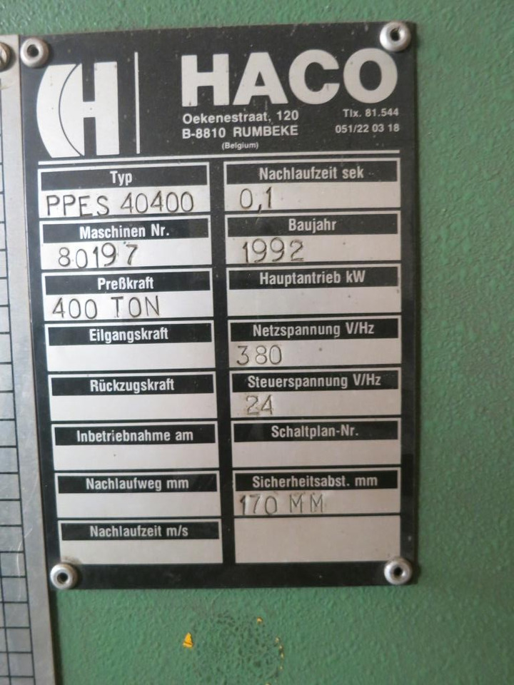 HACO PPES 40400 - Press brake: picture 5 HACO PPES 40400 - Press brake: picture 5