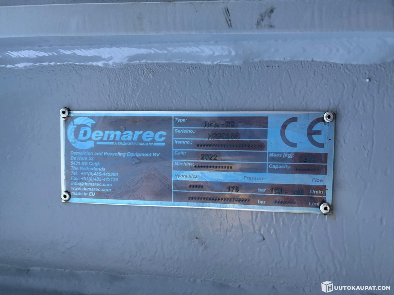 Demarec DFX-20 Hydraulic Breaker / Impact Hammer, 14–24 t, 2022 *Unused*, Lempäälä - Hydraulic hammer: picture 3 Demarec DFX-20 Hydraulic Breaker / Impact Hammer, 14–24 t, 2022 *Unused*, Lempäälä - Hydraulic hammer: picture 3