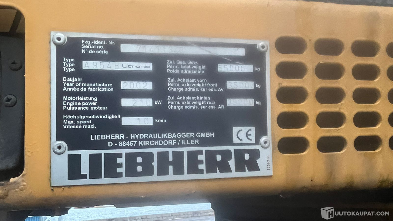 Waste/ Industry handler Liebherr A954b, materiaalinkäsittelykone, 2002, Hamina: picture 13 Waste/ Industry handler Liebherr A954b, materiaalinkäsittelykone, 2002, Hamina: picture 13
