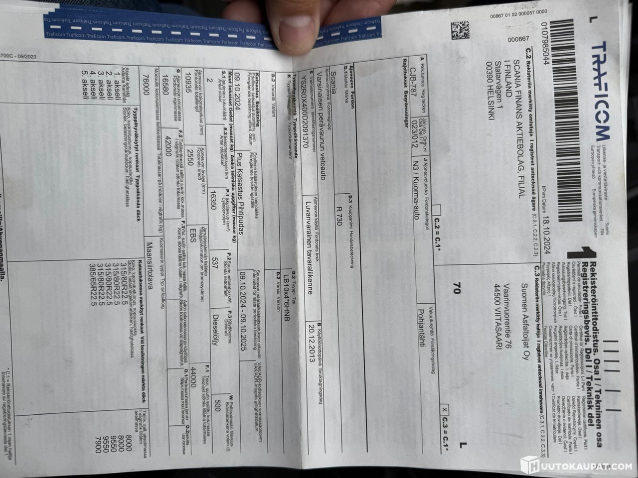 Leasing of  Scania R730, 2013, Viitasaari Scania R730, 2013, Viitasaari: picture 19