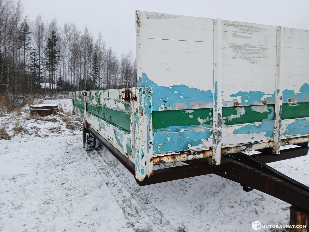 Tractor-pulled frame for a hay cart, log trailer, cabin base orconstruction., Salo - Dropside/ Flatbed trailer: picture 3 Tractor-pulled frame for a hay cart, log trailer, cabin base orconstruction., Salo - Dropside/ Flatbed trailer: picture 3