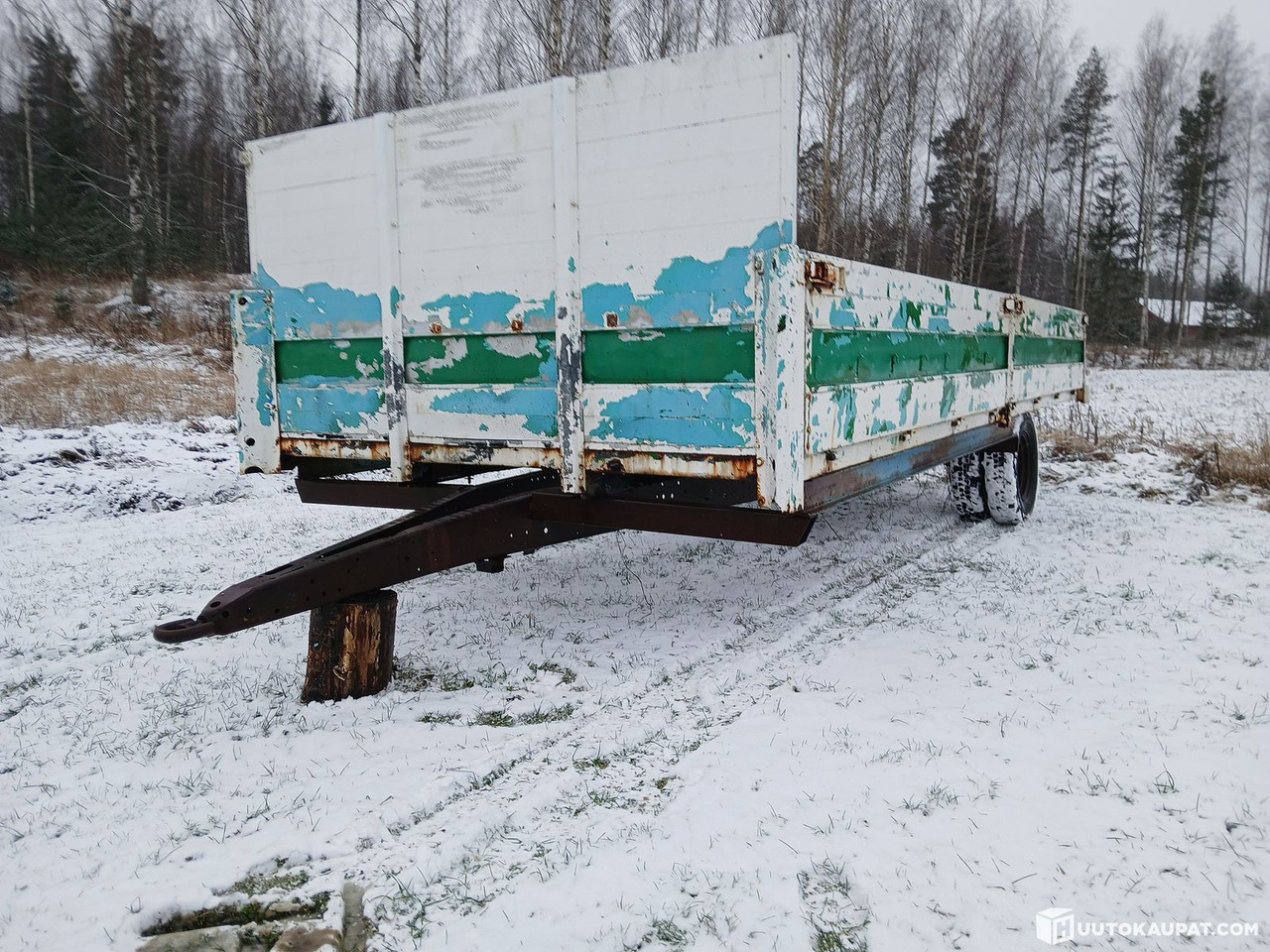 Tractor-pulled frame for a hay cart, log trailer, cabin base orconstruction., Salo - Dropside/ Flatbed trailer: picture 1 Tractor-pulled frame for a hay cart, log trailer, cabin base orconstruction., Salo - Dropside/ Flatbed trailer: picture 1