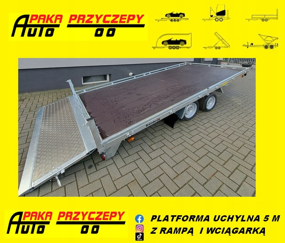 PRZYCZEPA PLATFORMA 508 CM, UCHYŁOWA Z WCIĄGARKĄ, DMC 3500 KG / PLATFORM TRAILER 508 CM, TILTING WITH WINCH, DMC 3500 KG - Dropside/ Flatbed trailer: picture 1 PRZYCZEPA PLATFORMA 508 CM, UCHYŁOWA Z WCIĄGARKĄ, DMC 3500 KG / PLATFORM TRAILER 508 CM, TILTING WITH WINCH, DMC 3500 KG - Dropside/ Flatbed trailer: picture 1