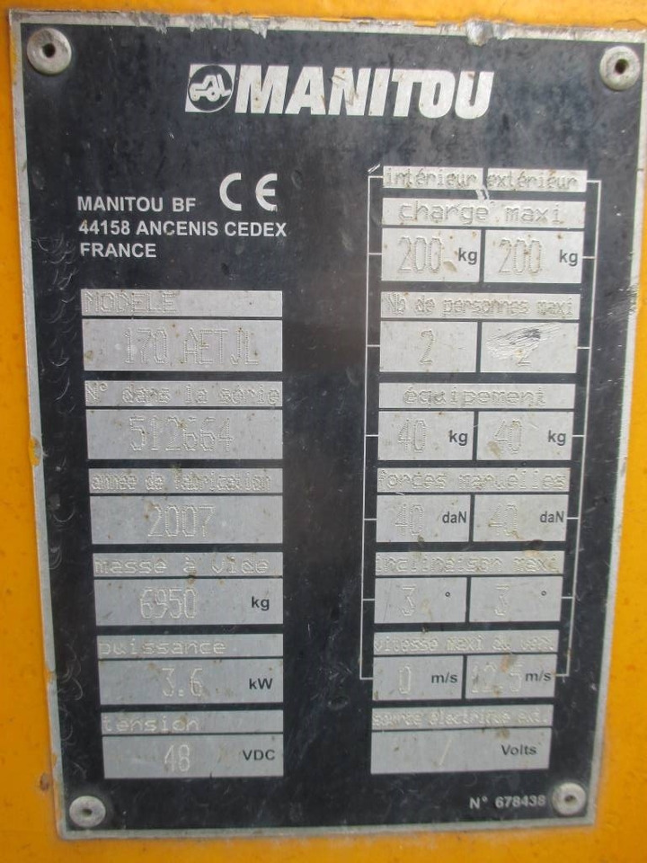 Leasing of Manitou 170 AETJL Manitou 170 AETJL: picture 15 Leasing of Manitou 170 AETJL Manitou 170 AETJL: picture 15