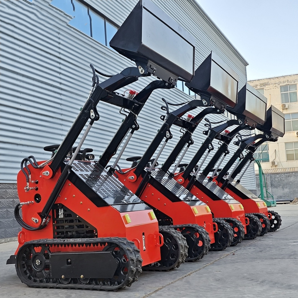 New Skid steer loader LEZUM Free Shipping Mini Skid Steer Loader Compact Track Electric/Diesel Chinese Mini Skid Steer Loader For Sale With Mini Skid Steer Attachments 4 In 1 Bucket: picture 7
