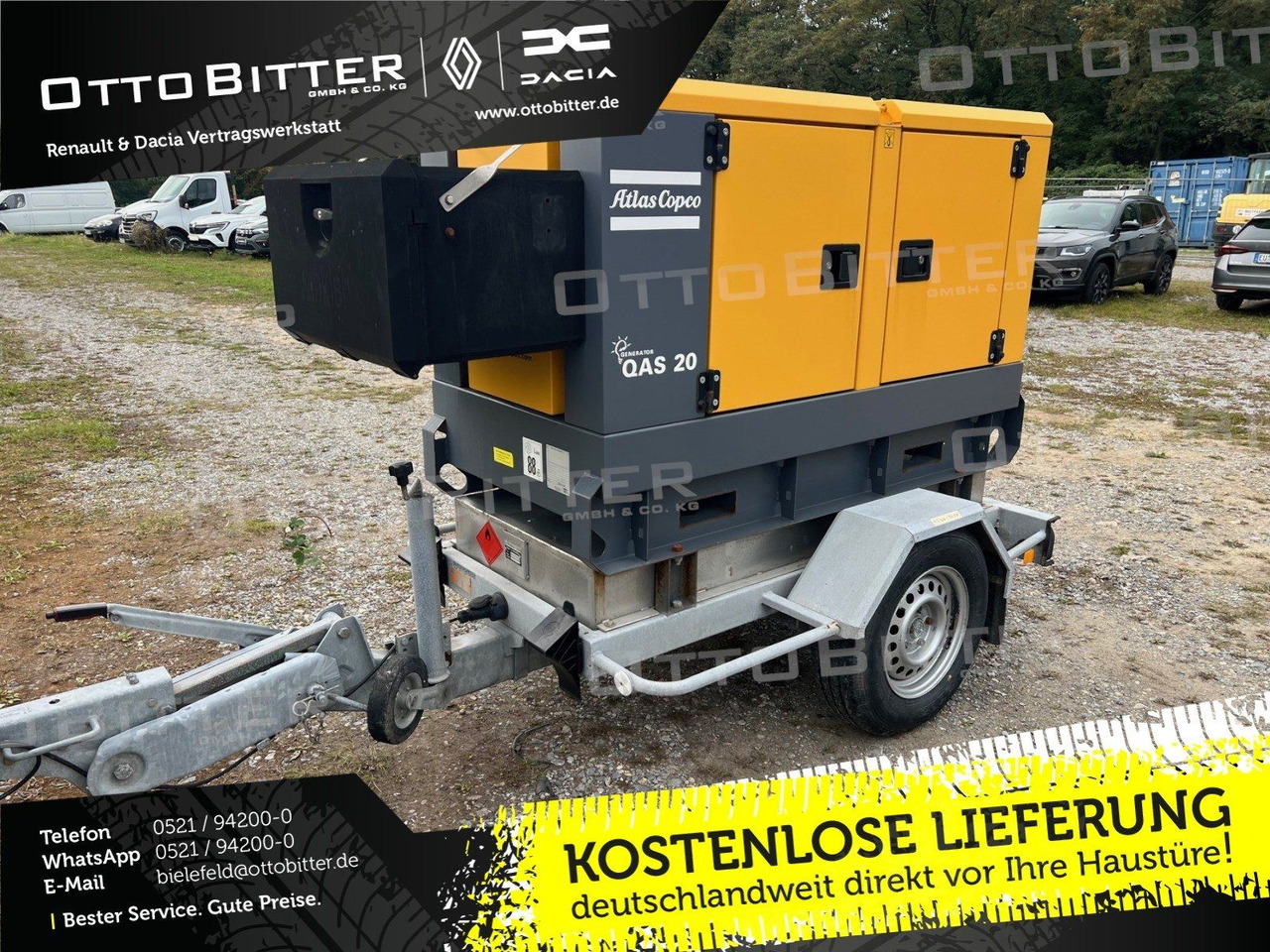 IBERICA Atlas Copco Stromerzeuger QAS20 (20kVA/1 - Car trailer: picture 1 IBERICA Atlas Copco Stromerzeuger QAS20 (20kVA/1 - Car trailer: picture 1