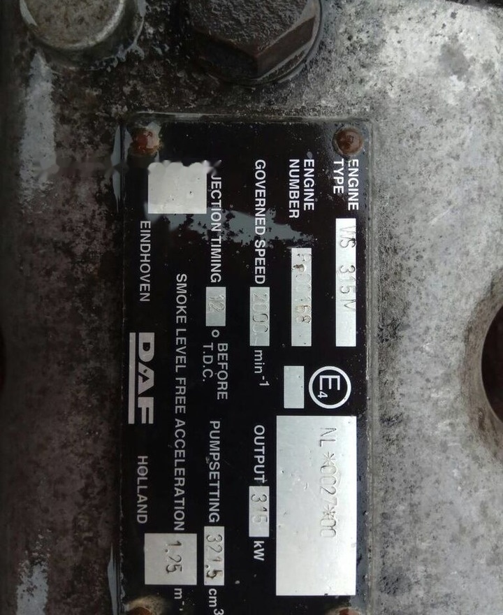 DAF ATI WS315M DAF 95 - Engine for Truck: picture 4 DAF ATI WS315M DAF 95 - Engine for Truck: picture 4