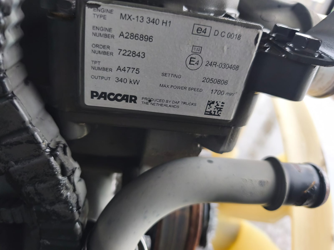 DAF Paccar MX-13 340 H1 DAF XF, CF - Engine for Truck: picture 3 DAF Paccar MX-13 340 H1 DAF XF, CF - Engine for Truck: picture 3