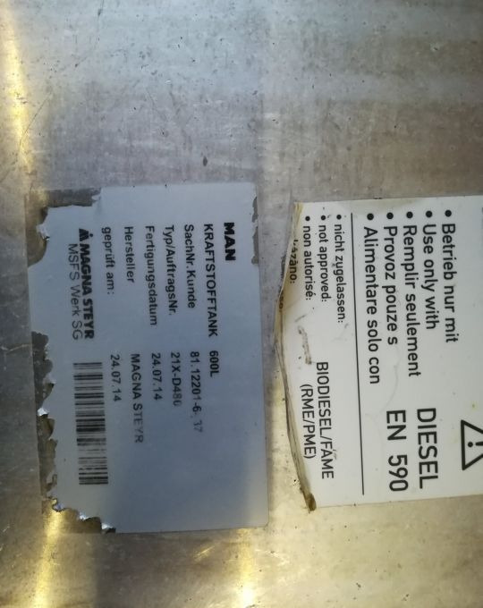 ZBIORNIK PALIWA MAN TGX TGS TGA 600L euro6 - Fuel tank for Truck: picture 4 ZBIORNIK PALIWA MAN TGX TGS TGA 600L euro6 - Fuel tank for Truck: picture 4