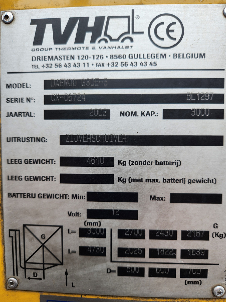 LPG forklift DAEWOO G30E-3: picture 10