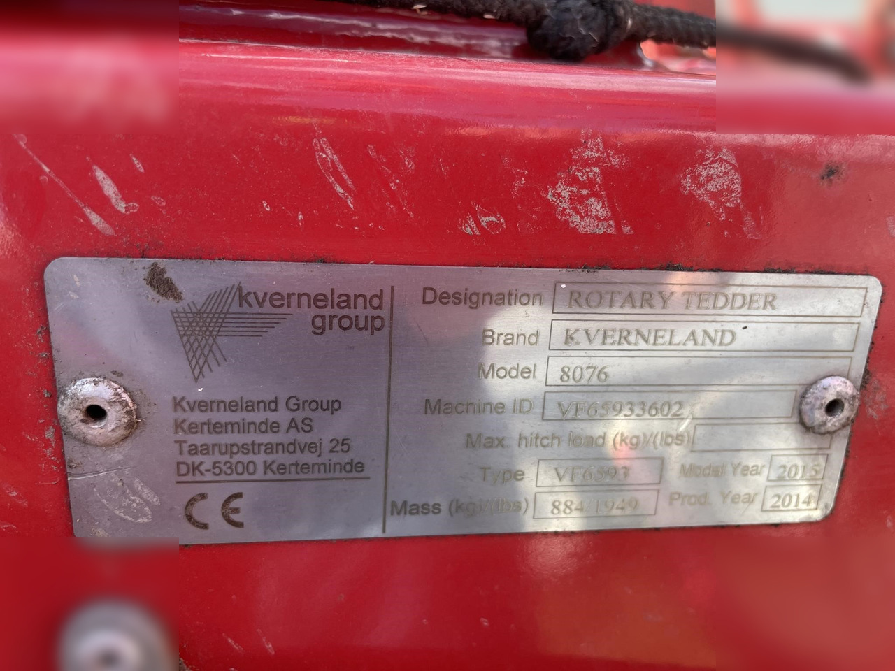 2015 KVERNELAND TAARUP 8076 - Tedder/ Rake: picture 4 2015 KVERNELAND TAARUP 8076 - Tedder/ Rake: picture 4