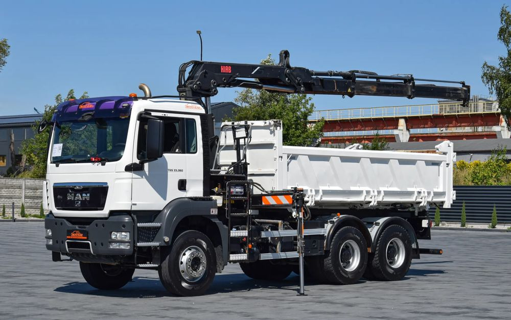 MAN TGS 33.360 / 6x4 / HDS HIAB 122 E-2 HIDUO / STEROWANIE RADIOWE / WYWROTKA / HYDROBURTA / AUTOMAT / KLIMA / TEMPOMAT / KAMERA COFANIA / SPROWADZONY - Tipper: picture 1 MAN TGS 33.360 / 6x4 / HDS HIAB 122 E-2 HIDUO / STEROWANIE RADIOWE / WYWROTKA / HYDROBURTA / AUTOMAT / KLIMA / TEMPOMAT / KAMERA COFANIA / SPROWADZONY - Tipper: picture 1