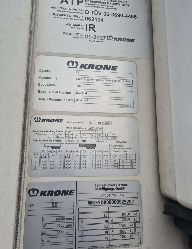 Krone SD - Refrigerator semi-trailer: picture 5 Krone SD - Refrigerator semi-trailer: picture 5