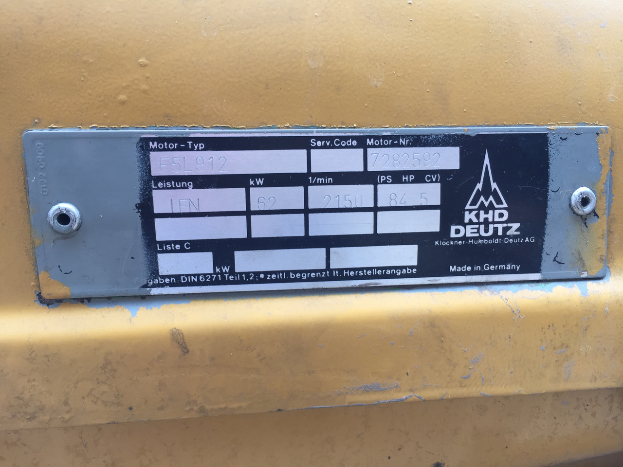 Gebrauchter Motor Magirus Deutz, Motor Typ : F5L 912, Artikel - Nr. : A 9999 9999 99 - Engine for Truck: picture 2 Gebrauchter Motor Magirus Deutz, Motor Typ : F5L 912, Artikel - Nr. : A 9999 9999 99 - Engine for Truck: picture 2