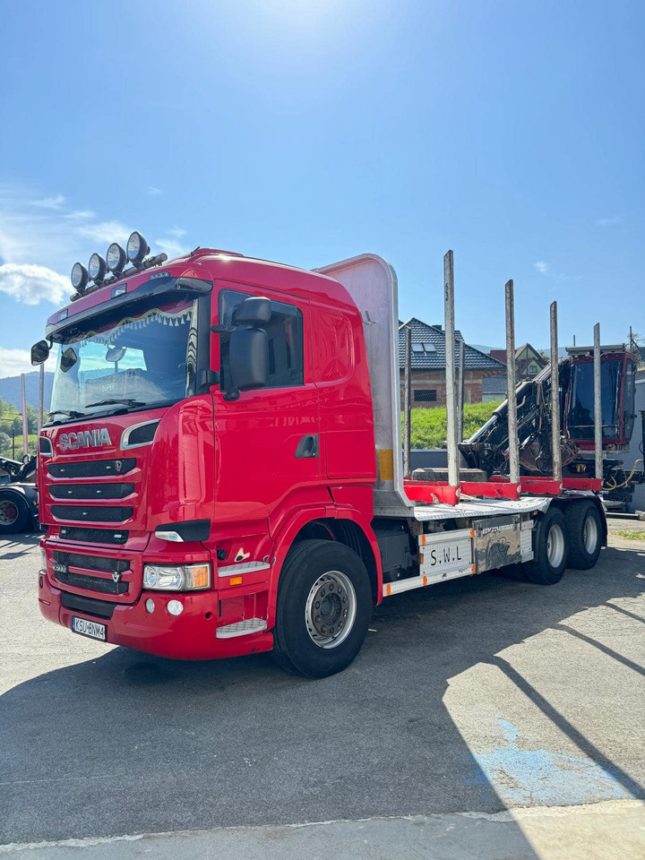 Logging truck, Crane truck SCANIA R500 & KESLA 2012T: picture 16