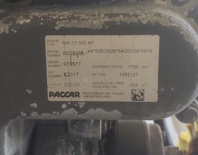 DAF ENGINE MX-11 320 H1 CF/XF E6 - Engine for Truck: picture 2 DAF ENGINE MX-11 320 H1 CF/XF E6 - Engine for Truck: picture 2