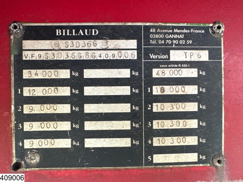 Billaud Chassis Wood transport, Jonsered, Extendable. - Logging semi-trailer: picture 4 Billaud Chassis Wood transport, Jonsered, Extendable. - Logging semi-trailer: picture 4