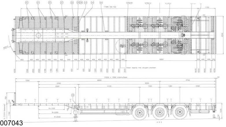 Broshuis open laadbak Extandable 21 Meter, 53750 kg - Dropside/ Flatbed semi-trailer: picture 2 Broshuis open laadbak Extandable 21 Meter, 53750 kg - Dropside/ Flatbed semi-trailer: picture 2