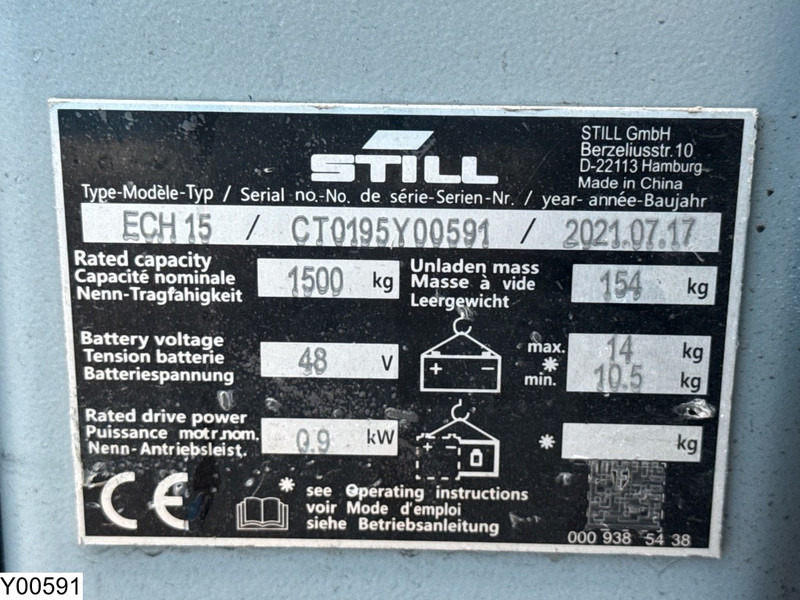 Still ECH 15 1500 kg, 0.19 m, Electric, 278 hours - Pallet truck: picture 5 Still ECH 15 1500 kg, 0.19 m, Electric, 278 hours - Pallet truck: picture 5