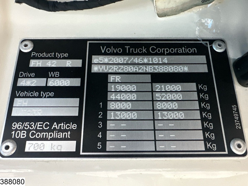 Curtainsider truck Volvo FH 460 EURO 6, LNG, Standairco, Dhollandia: picture 7