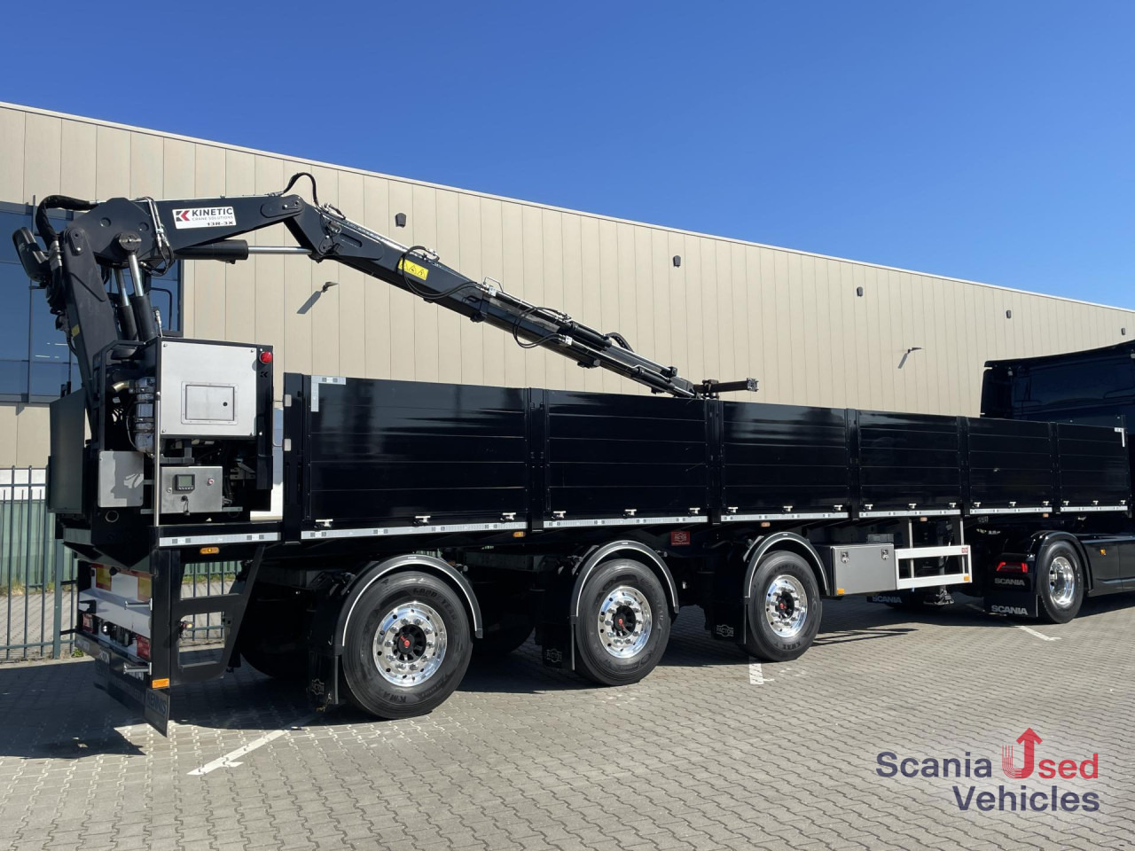 PACTON PACTON TPL.342 CB LIFT AXLE KINETIC 13R-3X CRANE - Dropside/ Flatbed trailer: picture 1 PACTON PACTON TPL.342 CB LIFT AXLE KINETIC 13R-3X CRANE - Dropside/ Flatbed trailer: picture 1