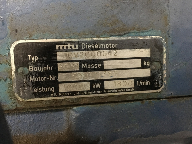 MTU 16V2000G42 USED - Construction machinery: picture 5 MTU 16V2000G42 USED - Construction machinery: picture 5