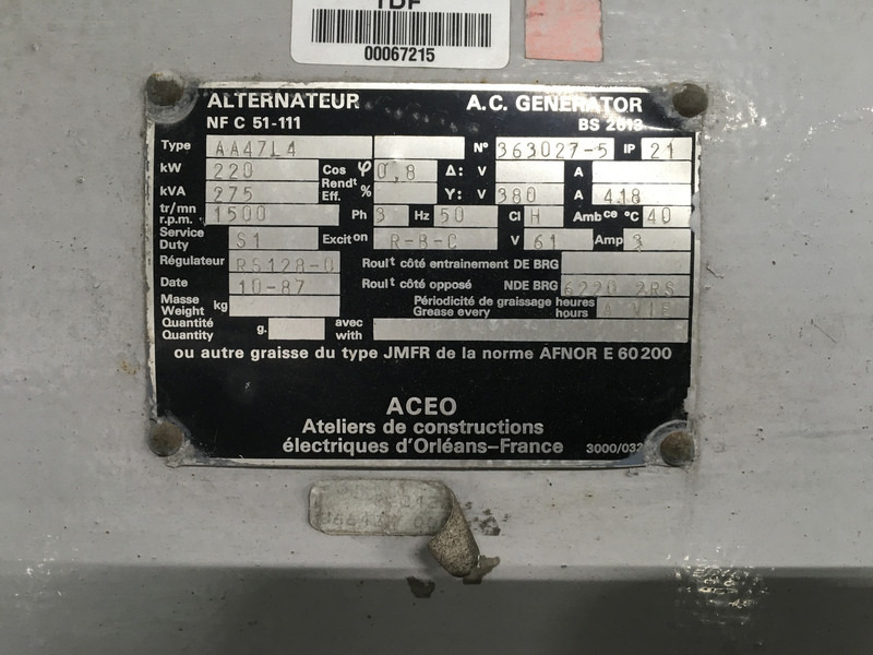 Generator set Cummins KT19G GENERATOR 275KVA USED: picture 6