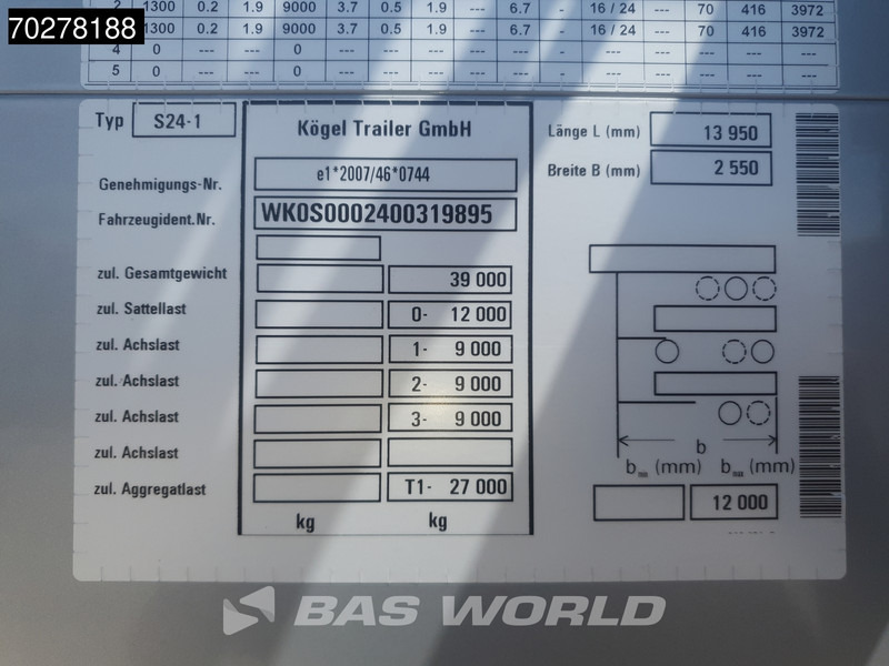 New Curtainsider semi-trailer Kögel S24-1 MEGA Hefdak Schuifdak Liftas: picture 19