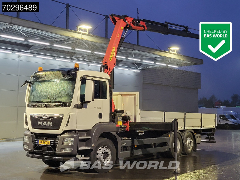 MAN TGS 26.360 TGS 6X2 NL-Truck Palfinger PK17.001 Crane Kran Lift+Steering-Axle Navi Euro 6 Palfinger - Dropside/ Flatbed truck, Crane truck: picture 1 MAN TGS 26.360 TGS 6X2 NL-Truck Palfinger PK17.001 Crane Kran Lift+Steering-Axle Navi Euro 6 Palfinger - Dropside/ Flatbed truck, Crane truck: picture 1