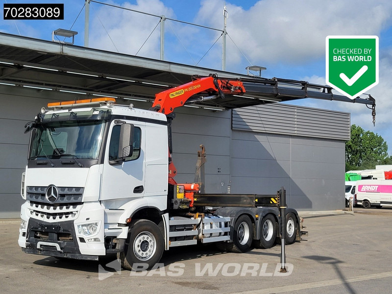 Mercedes-Benz Arocs 3245 Actros 8X4 Palfinger PK22002 EH Crane 17tons hooklift Big-Axle Lift+Lenkachse Navi Euro 6 - Hook lift truck, Crane truck: picture 1 Mercedes-Benz Arocs 3245 Actros 8X4 Palfinger PK22002 EH Crane 17tons hooklift Big-Axle Lift+Lenkachse Navi Euro 6 - Hook lift truck, Crane truck: picture 1