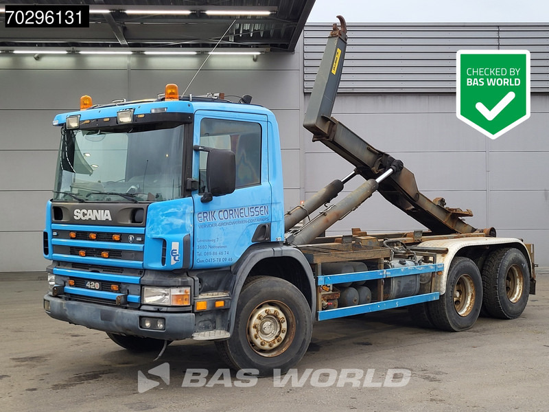 Scania 420 6X4 20tons Marrel THM 20000 Manual Retarder Steelsuspension Euro 3 - Hook lift truck: picture 1 Scania 420 6X4 20tons Marrel THM 20000 Manual Retarder Steelsuspension Euro 3 - Hook lift truck: picture 1