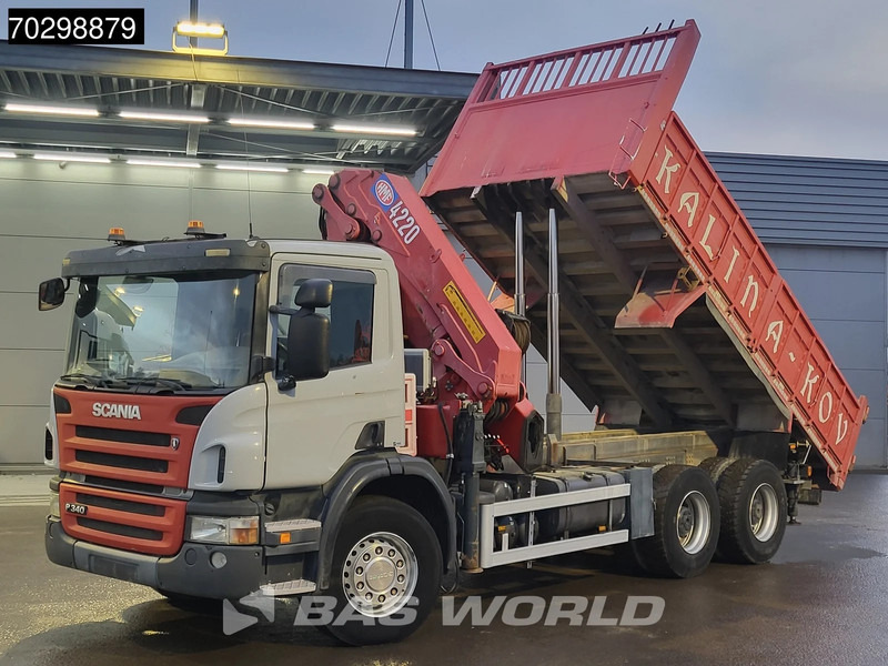 Scania P340 6X4 HMF 4220 K6 Crane Winch Tipper Full Steel Manual Gearbox - Tipper, Crane truck: picture 2 Scania P340 6X4 HMF 4220 K6 Crane Winch Tipper Full Steel Manual Gearbox - Tipper, Crane truck: picture 2