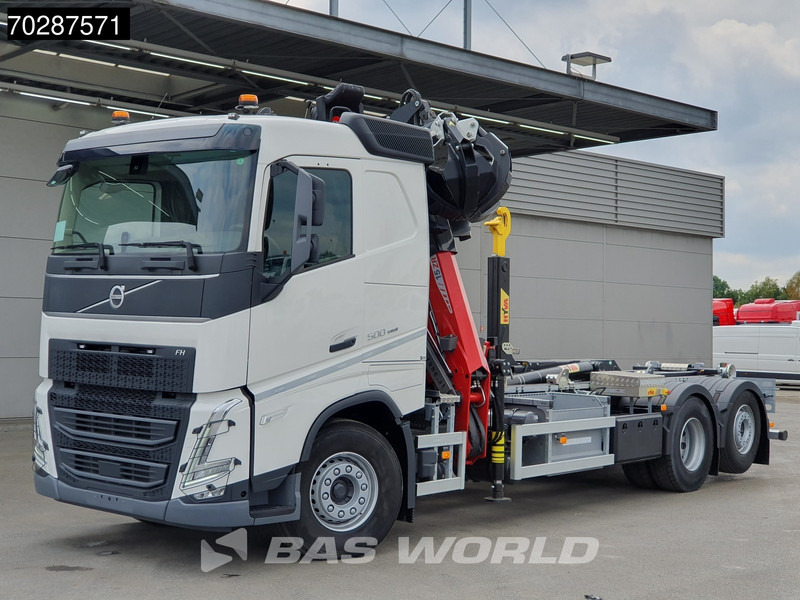 New Hook lift truck, Crane truck Volvo FH 500 6X2 Penz Crane 15Z9.50R HYVA 20-57-S Hooklift Lift+steering Automatic Euro 6: picture 14