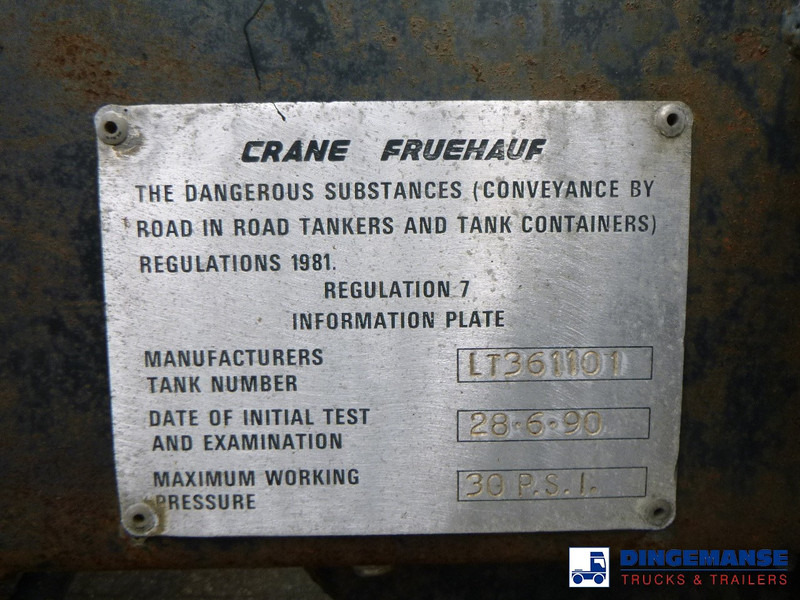 Leasing of Crane Fruehauf Bitumen tank inox 28 m3 / 1 comp Crane Fruehauf Bitumen tank inox 28 m3 / 1 comp: picture 19