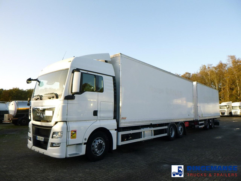 MAN TGX 26.440 6X2 high volume + Fruehauf closed box trailer - Box truck: picture 1 MAN TGX 26.440 6X2 high volume + Fruehauf closed box trailer - Box truck: picture 1