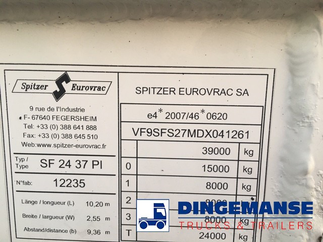 Tank semi-trailer SPITZER Powder tank alu 37 m3 / 1 comp: picture 13