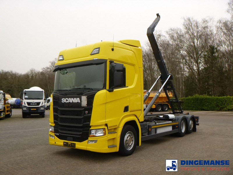 Scania R450 6x2 Euro 6C + Retarder + Meiller container hook 18.000 kg - Hook lift truck: picture 1 Scania R450 6x2 Euro 6C + Retarder + Meiller container hook 18.000 kg - Hook lift truck: picture 1