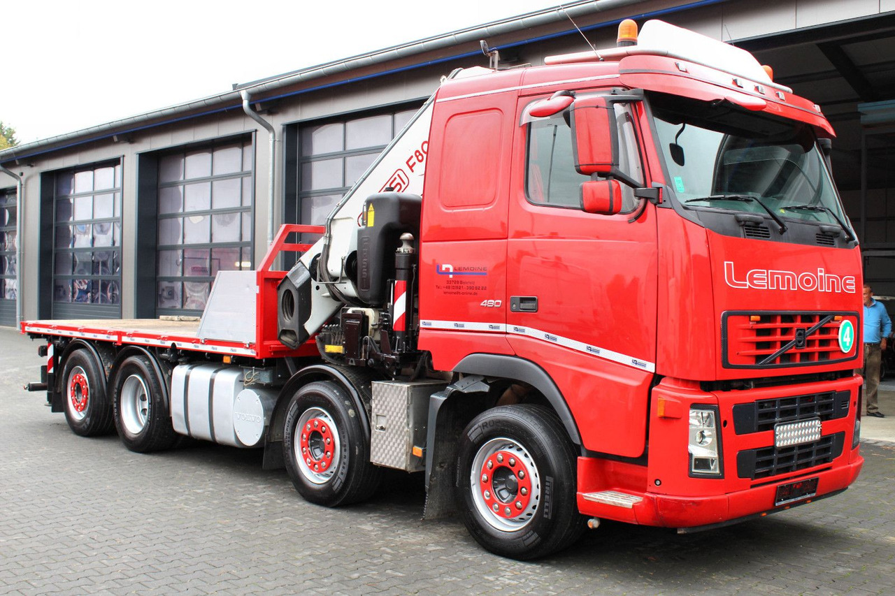 Dropside/ Flatbed truck, Crane truck Volvo FM 480 8x2 Pritsche + FASSI F800XP Kran 6x: picture 1
