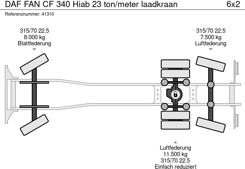 Garbage truck DAF FAN CF 340 Hiab 23 ton/meter laadkraan: picture 18