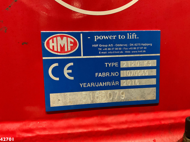 Hook lift truck, Crane truck DAF FAQ CF 400 8x2 Euro 6 HMF 21 Tonmeter laadkraan: picture 16