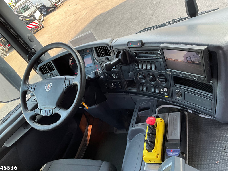Tipper, Crane truck Scania P 340 Euro 6 CNG HMF 25 Tonmeter laadkraan Just 72.852 km!: picture 13