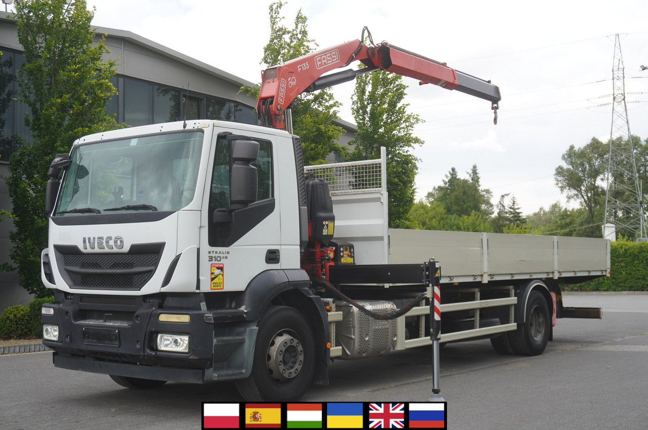 IVECO STRALIS 19.310 E6 / Flatbed 19 EPAL / FASSI F135 / 225 MTH! / 5.7 T - Crane truck, Crane truck: picture 1 IVECO STRALIS 19.310 E6 / Flatbed 19 EPAL / FASSI F135 / 225 MTH! / 5.7 T - Crane truck, Crane truck: picture 1
