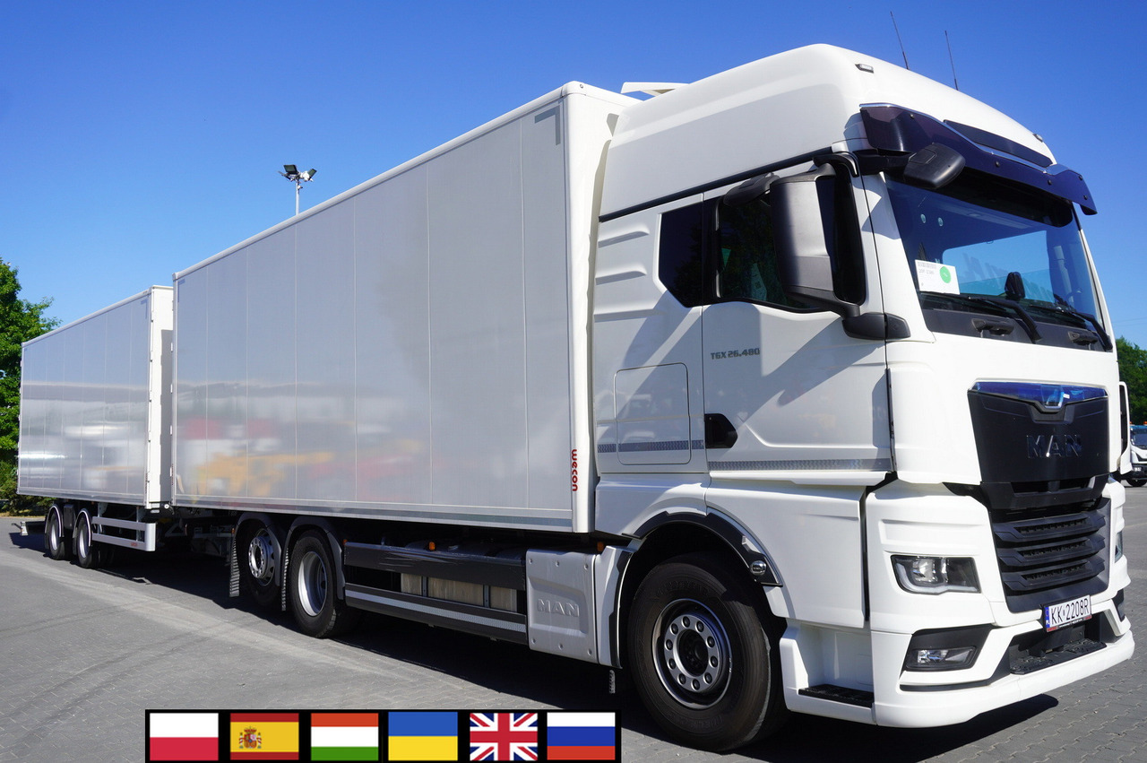 MAN TGX 26.480 6×2-2 LL CH NEW / 19 EPAL box / New Wecon walkthrough box trailer 19 EPAL / 2025.06 !!! - Box truck: picture 1 MAN TGX 26.480 6×2-2 LL CH NEW / 19 EPAL box / New Wecon walkthrough box trailer 19 EPAL / 2025.06 !!! - Box truck: picture 1
