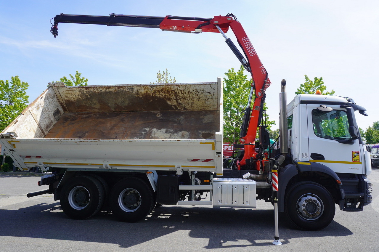 Dropside/ Flatbed truck, Crane truck MERCEDES-BENZ AROCS 2636 / Fassi F155A.0.22 crane 6t / 120 tho. km / 3-sided dump truck / 2 x Bordmatic: picture 8