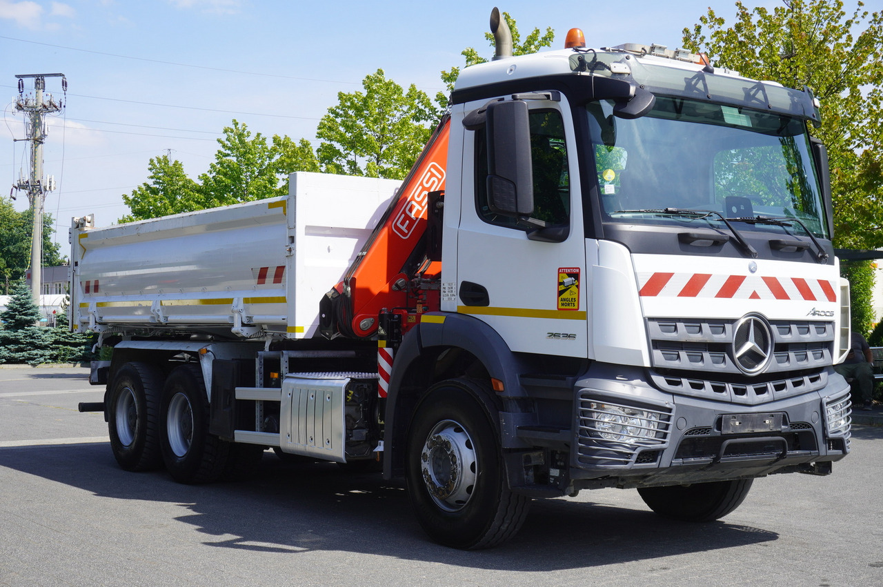 Dropside/ Flatbed truck, Crane truck MERCEDES-BENZ AROCS 2636 / Fassi F155A.0.22 crane 6t / 120 tho. km / 3-sided dump truck / 2 x Bordmatic: picture 10