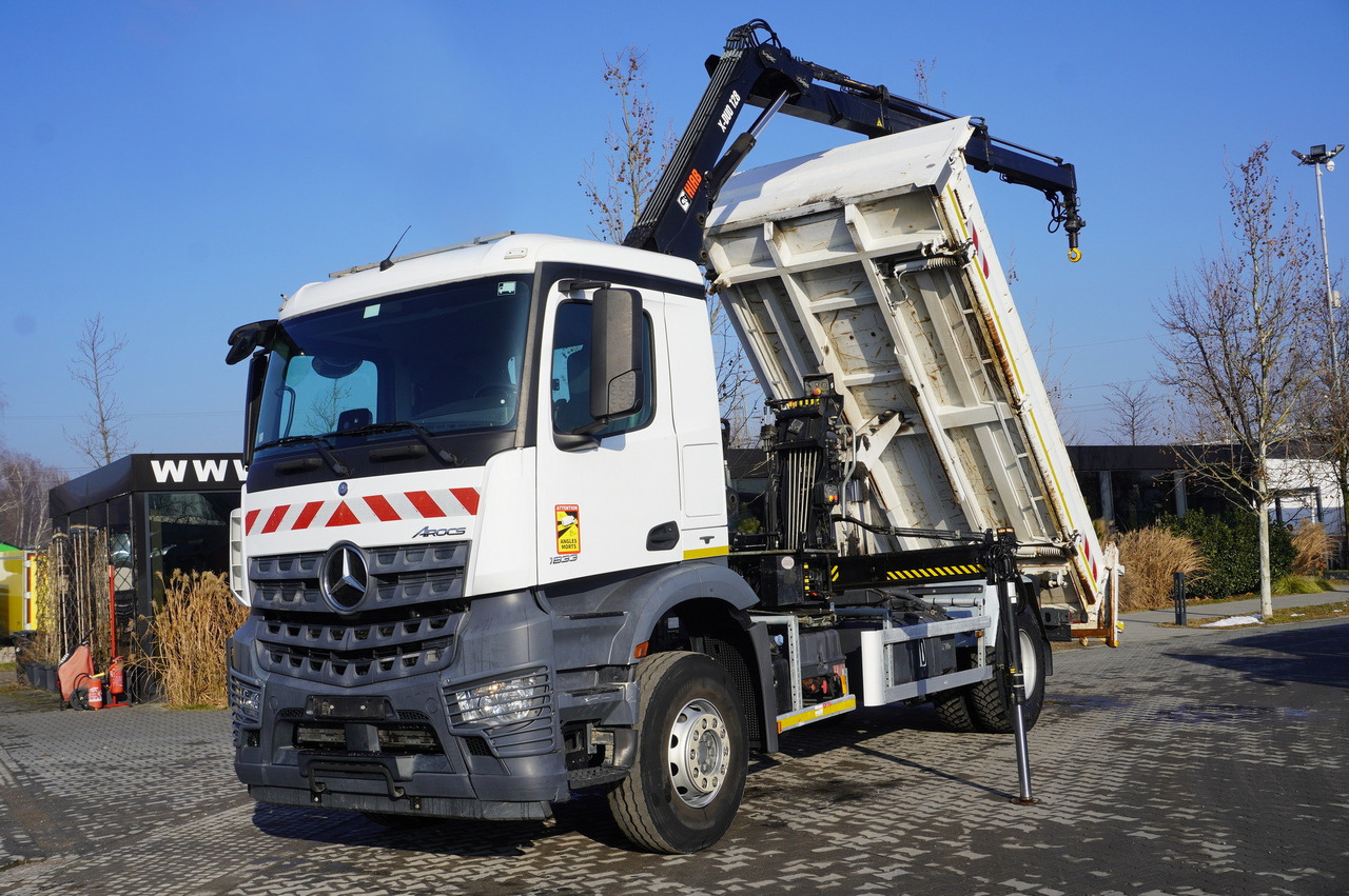 MERCEDES-BENZ Arocs 1833 / 87,000 km!!! / Hds HIAB X-DUO 128 B-2 / three-sided tipper - Crane truck, Crane truck: picture 1 MERCEDES-BENZ Arocs 1833 / 87,000 km!!! / Hds HIAB X-DUO 128 B-2 / three-sided tipper - Crane truck, Crane truck: picture 1