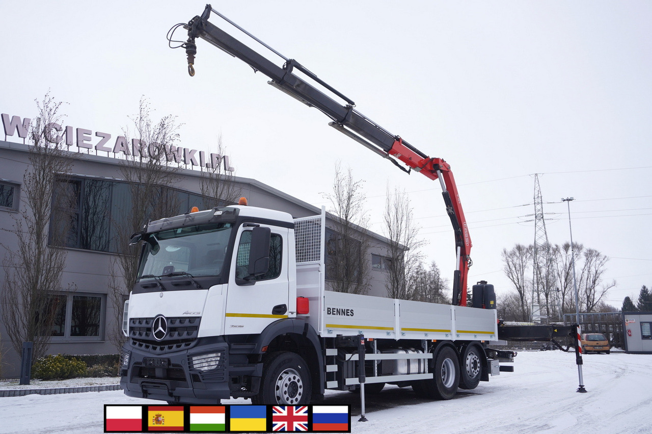 MERCEDES-BENZ Arocs 2536 6x2 E6 / Fassi F195A.0.23 / remote control / rotator / flatbed 16 EPAL - Crane truck: picture 1 MERCEDES-BENZ Arocs 2536 6x2 E6 / Fassi F195A.0.23 / remote control / rotator / flatbed 16 EPAL - Crane truck: picture 1