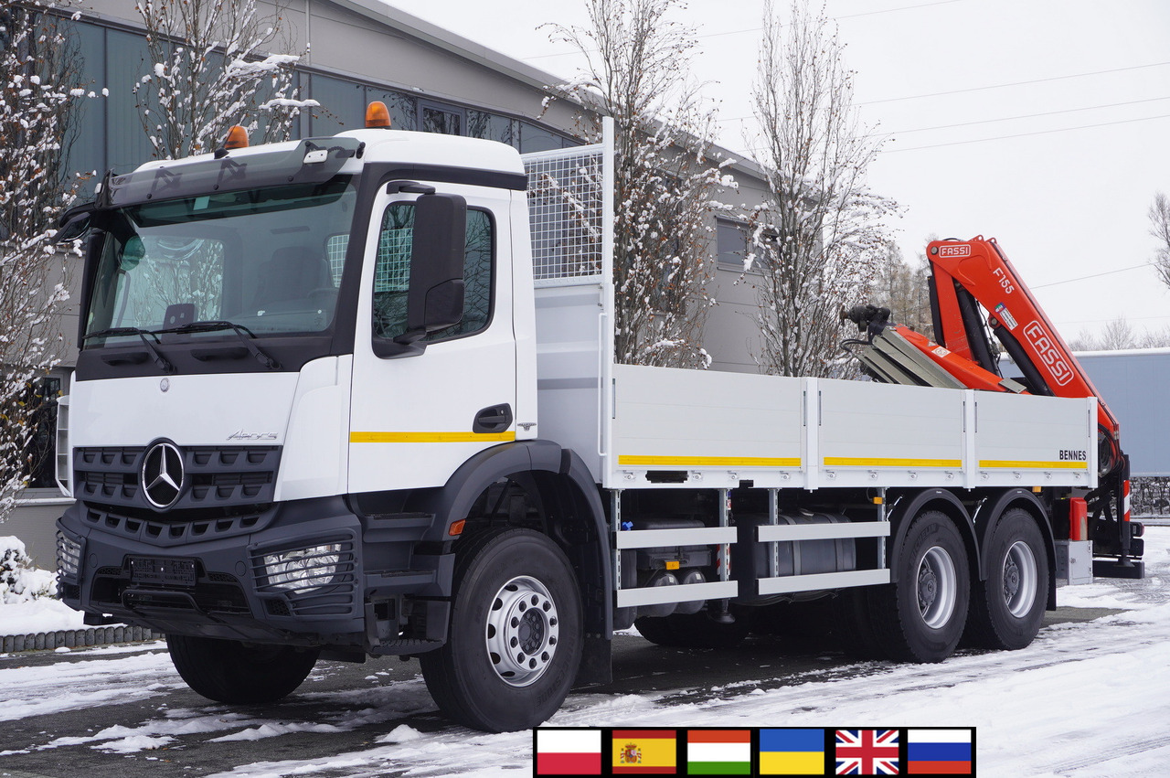 MERCEDES-BENZ Arocs 2633 flatbed truck / Crane FASSI F155A.0.23 / REMOTE CONTROL / 230,000 km - Crane truck: picture 1 MERCEDES-BENZ Arocs 2633 flatbed truck / Crane FASSI F155A.0.23 / REMOTE CONTROL / 230,000 km - Crane truck: picture 1